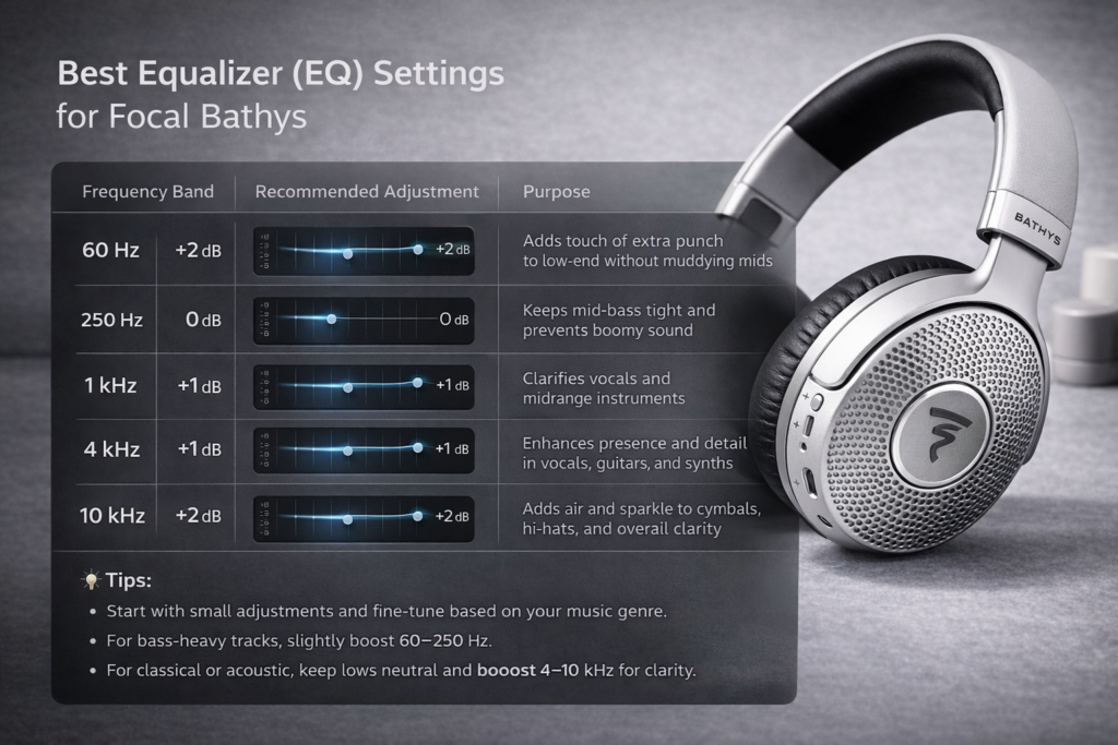 Equalizer settings for Focal Bathys headphones